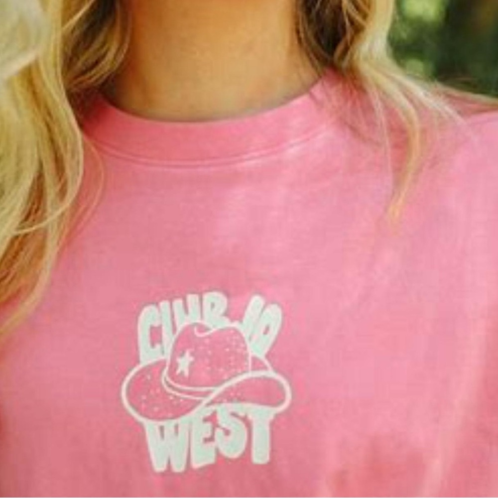 ‼️SOLD‼️ 90. NWT! Jo West Club Oversized Small Hot Pink Thick Tee Shirt